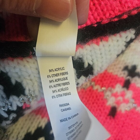 Girls Children’s Place Reversible Infinity Scarf Pink Black Knit - Picture 3 of 8